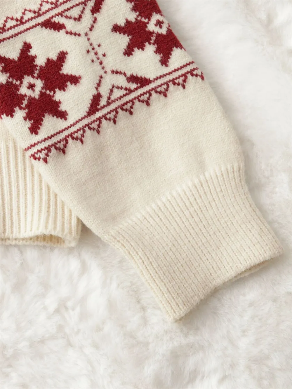 Christmas Snowflake Round Neck Sweater, image 12