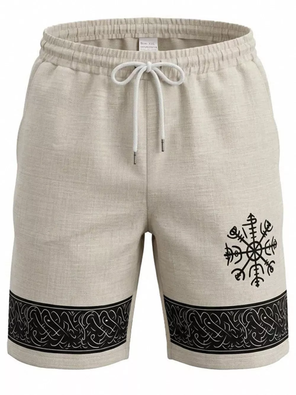 Men's Full Size Linen Blend Drawstring Shorts Plus Size, image 2