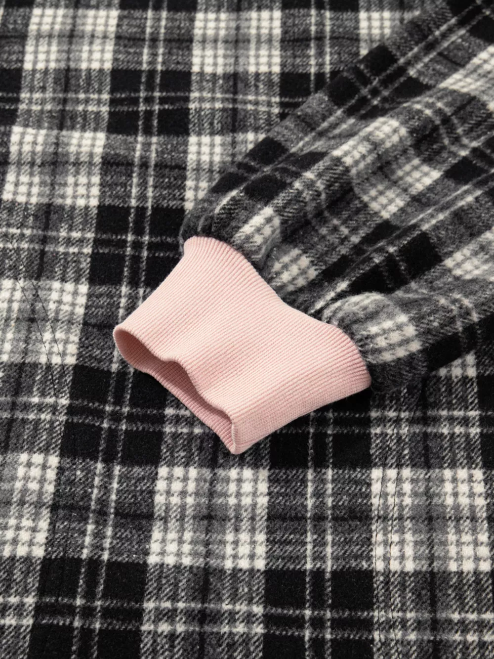 Plaid Polo Collar Zip up Contrast Trim Shift Long Sleeve Mini Dress, image 9