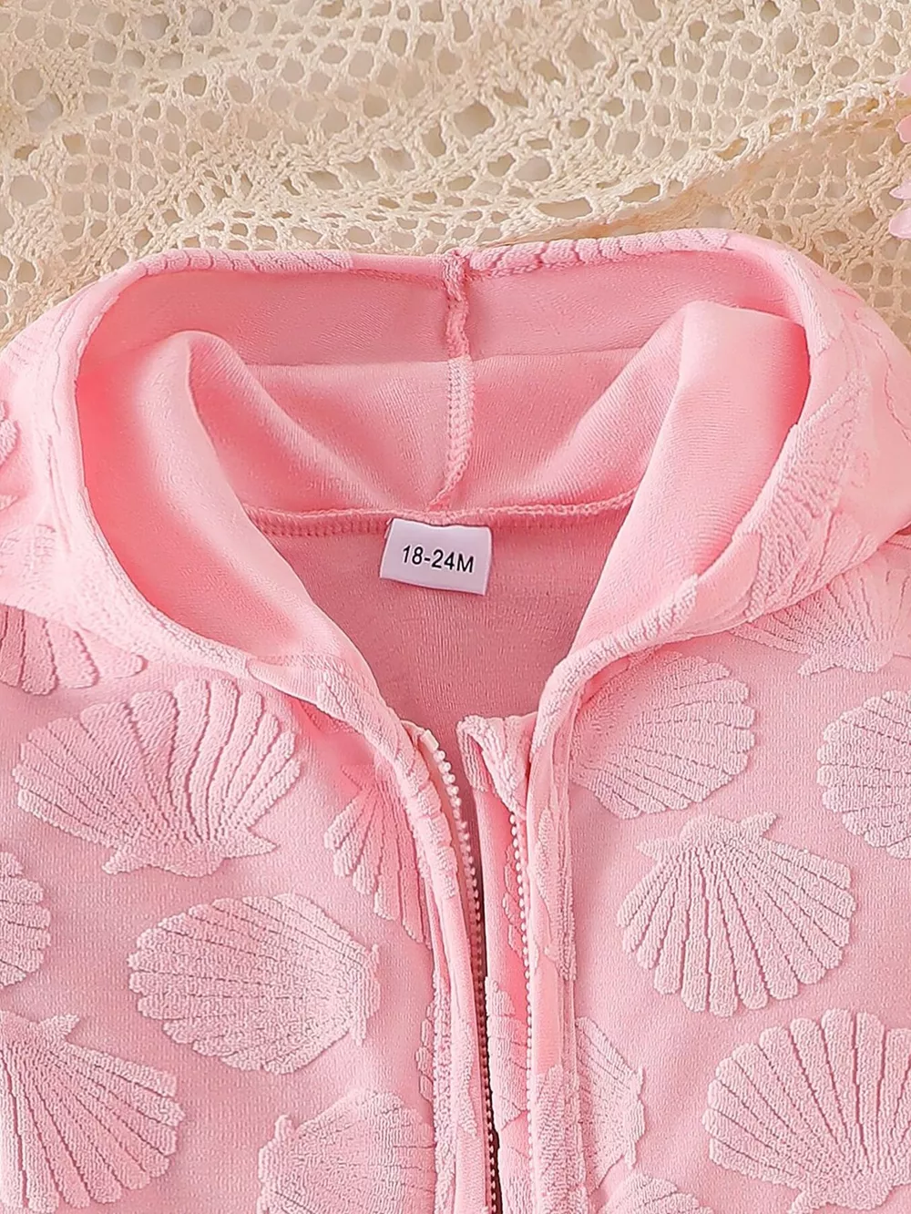 Children's Hooded Puff Sleeve Shell Textured Jacket, image 4