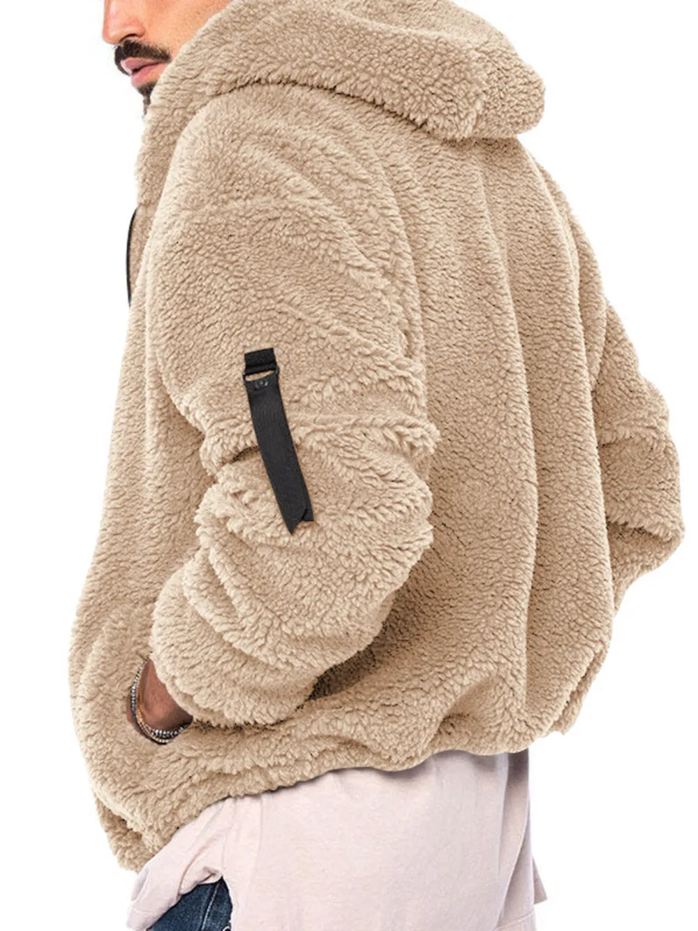 Men's Full Size Sherpa Fleece Hooded Zip-Up Jacket Plus Size, image 10