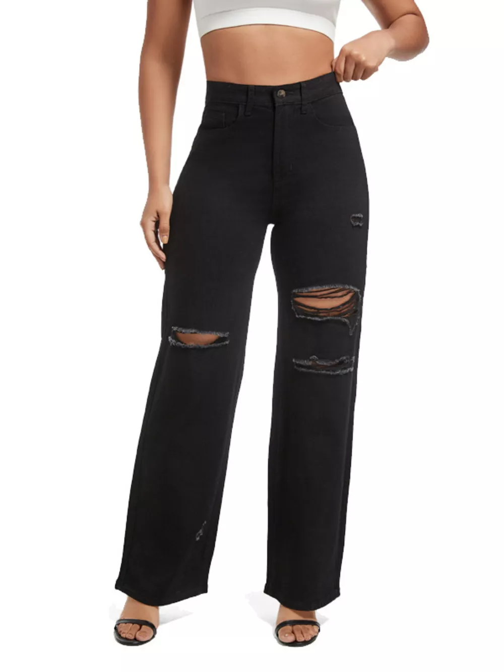 Distressed Wide-Leg Jeans, image 18