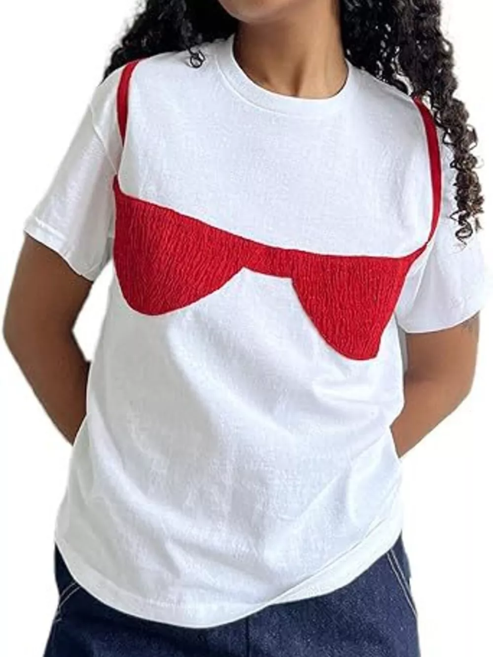 Full Size Bra Graphic Short Sleeve T-Shirt Plus Size, image 3