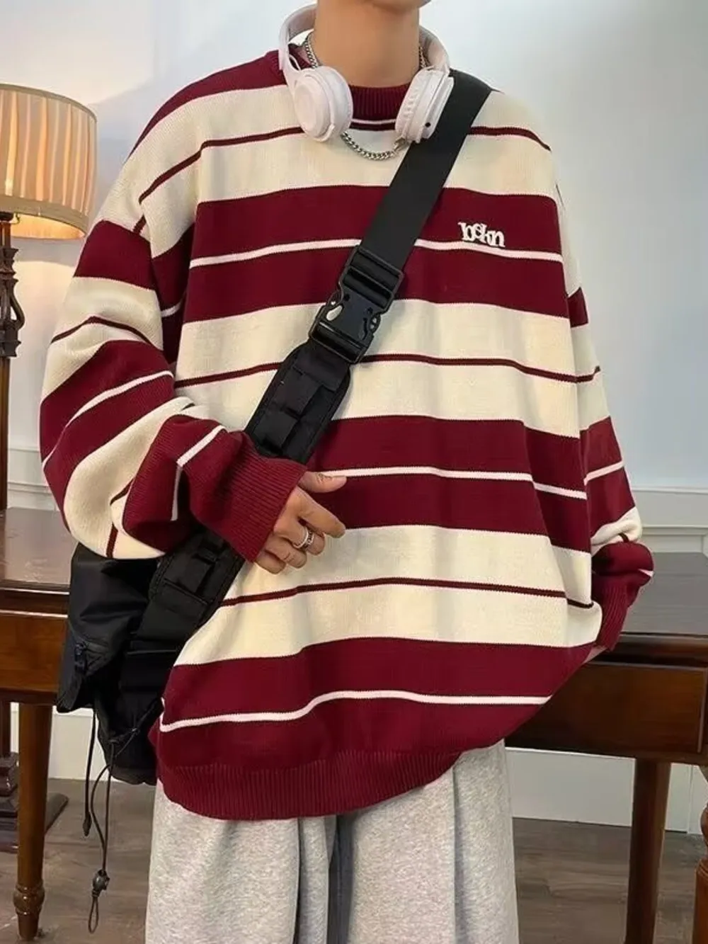 Men's Dropped Shoulder Long Sleeve Sweater, image 3