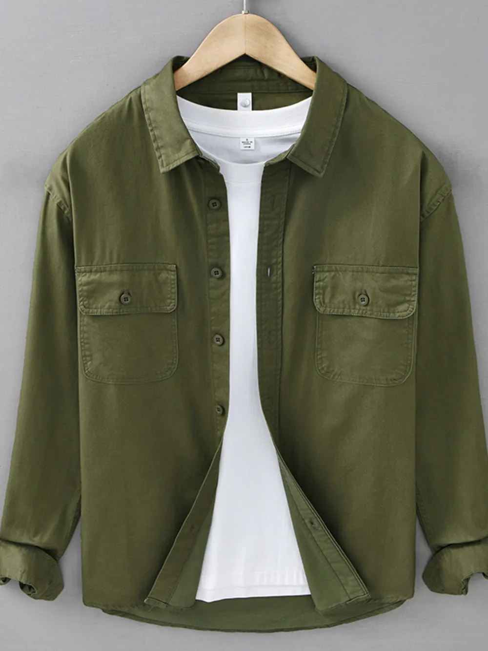 Men's Plus Size Button Up Long Sleeve Shirt, image 4