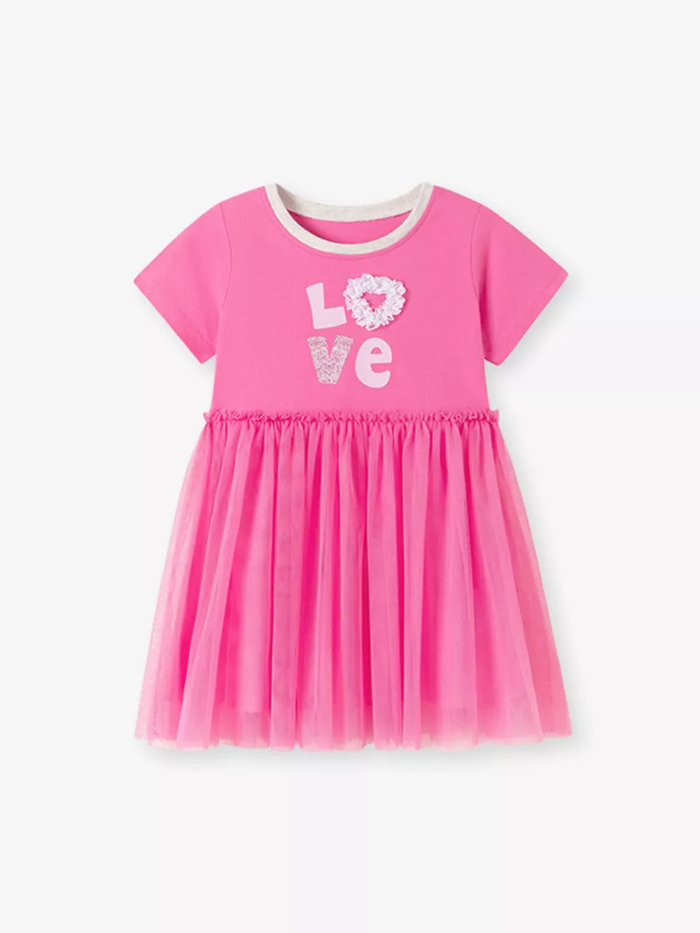 Children's Love Round Neck Tulle Dress, image 5