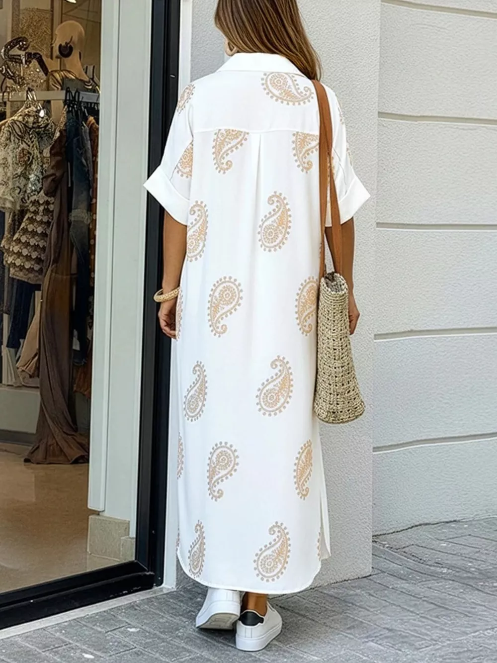 Floral Print Button-Down Maxi Shirt Dress, image 5