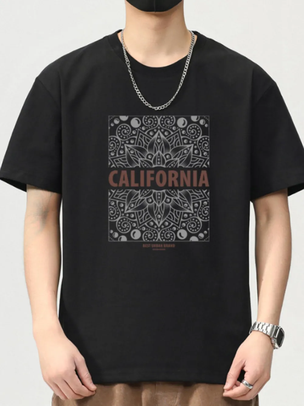 Men's Plus Size Graphic Round Neck Short Sleeve T-Shirt, image 2