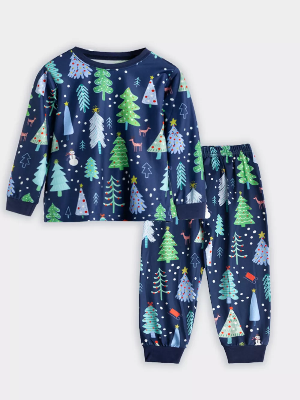 Children's Christmas Tree Print Pajama Set, image 12