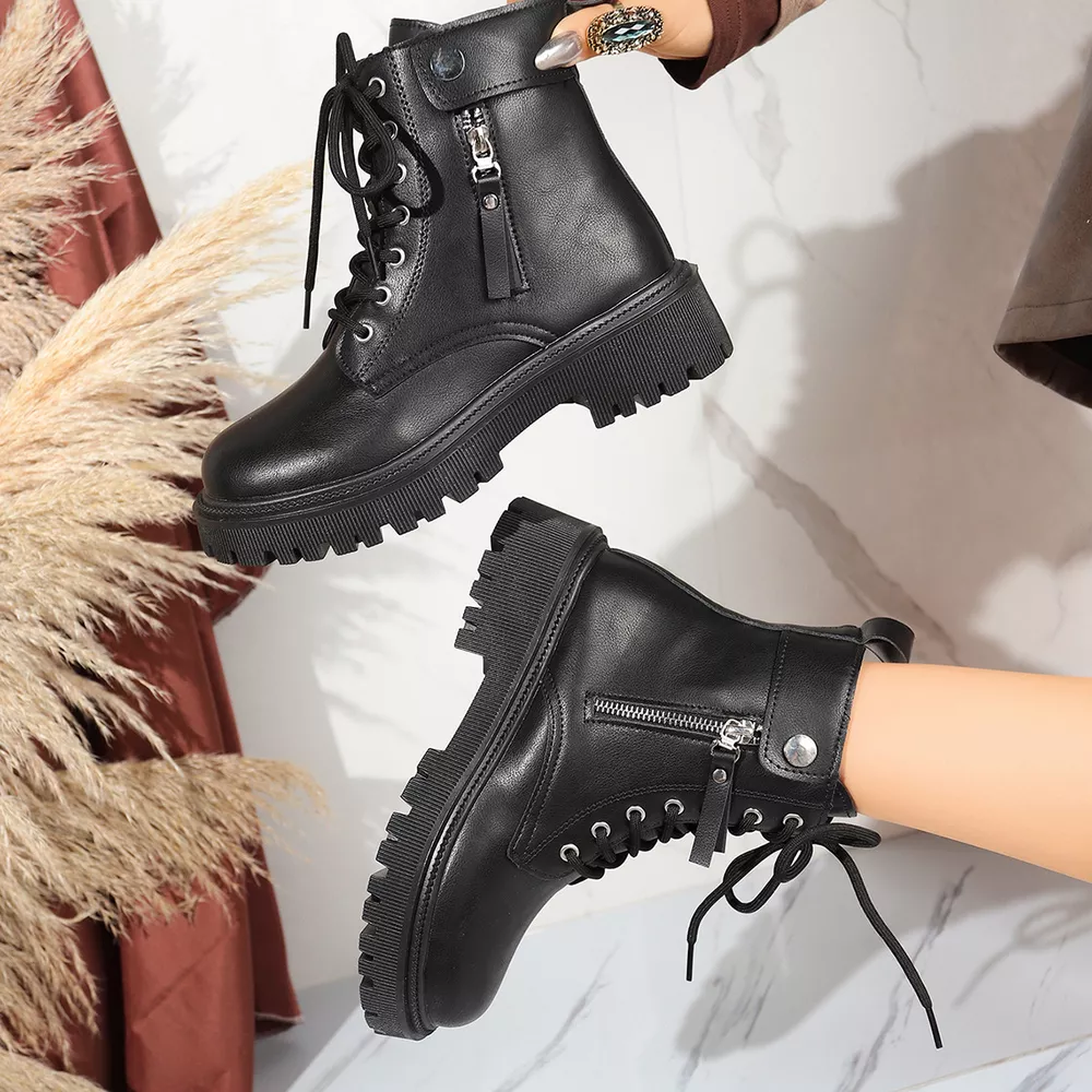 Round Toe Block Heels Boots, image 6