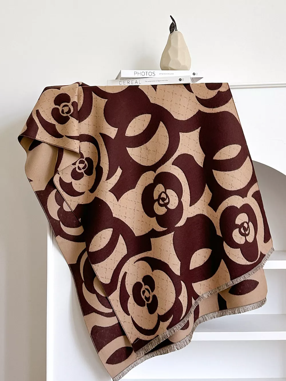 Floral Patterned Warm Scarf, image 9