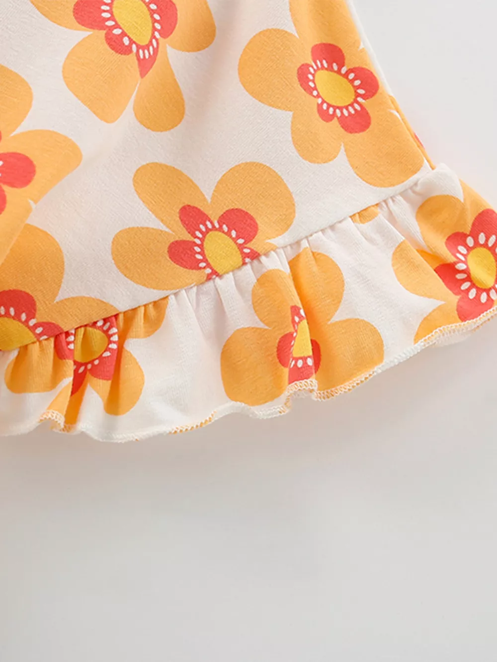 Children's Floral Print Ruffle Sleeve Casual Dress, image 5
