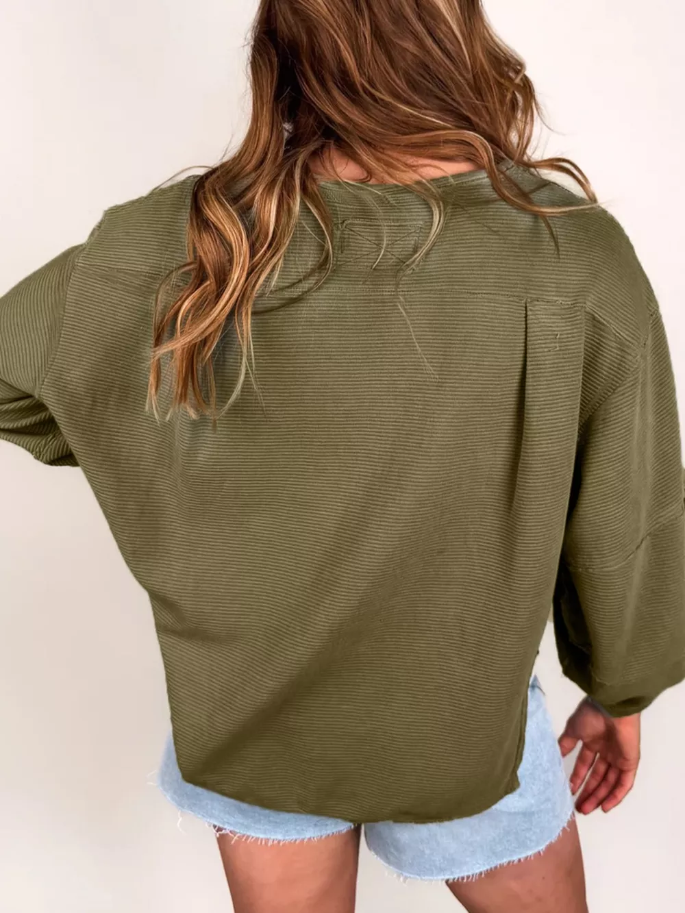 Ribbed Knit Oversized Sweatshirt, image 8