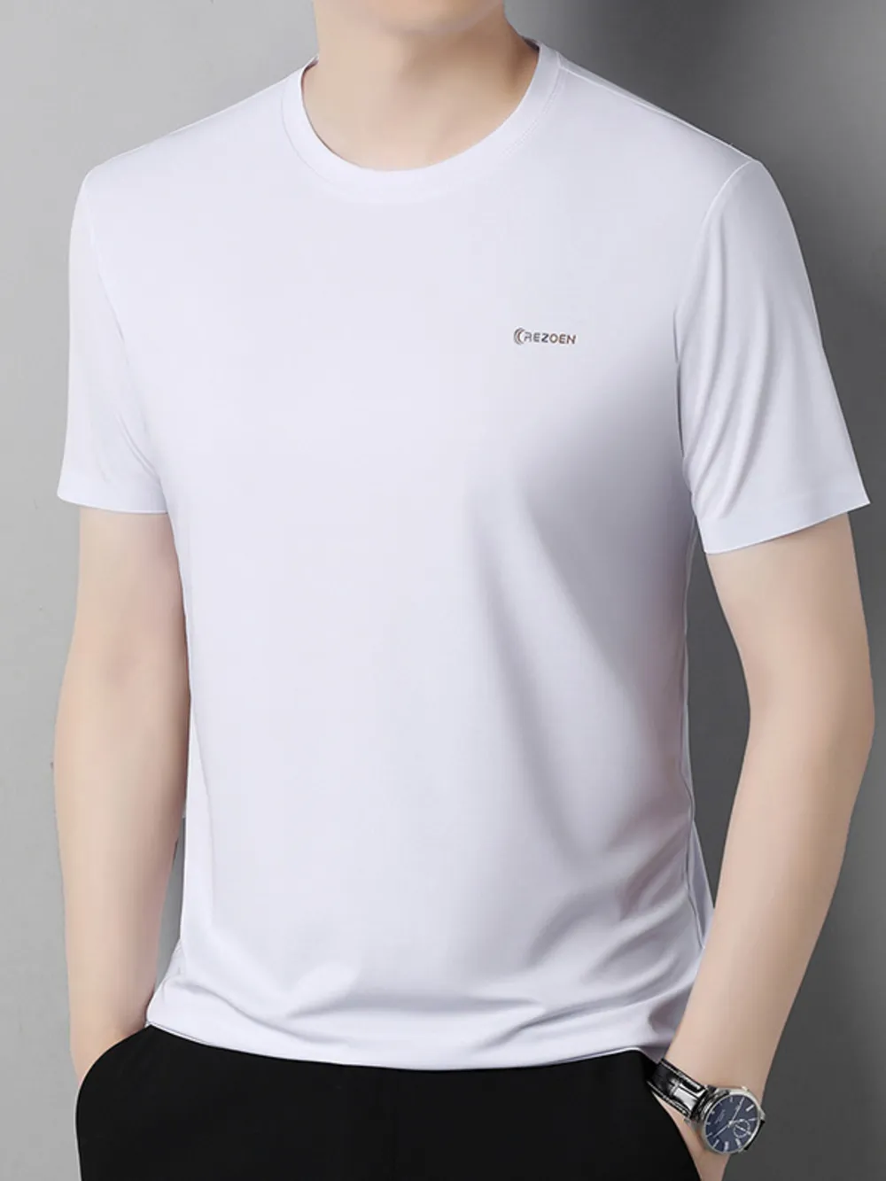 Men's Round Neck Short Sleeve T-Shirt, image 2