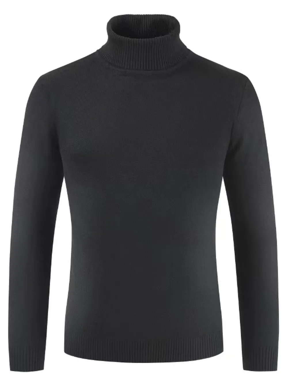 Men's Plus Size Turtleneck Long Sleeve Sweater, image 2