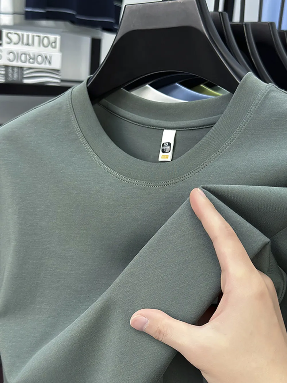 Men's Full Size Round Neck Short Sleeve Breathableen T-Shirt Plus Size, image 4