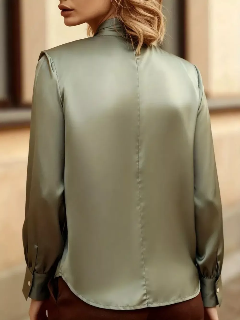 Satin Cutout Front Blouse, image 4