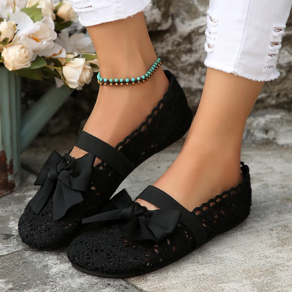 Bow Round Toe Flat Slip-Ons, image 5