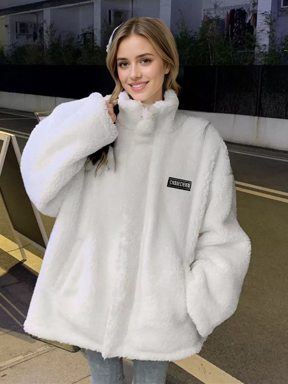 Sherpa Fleece Zip Up Outerwear, image 6