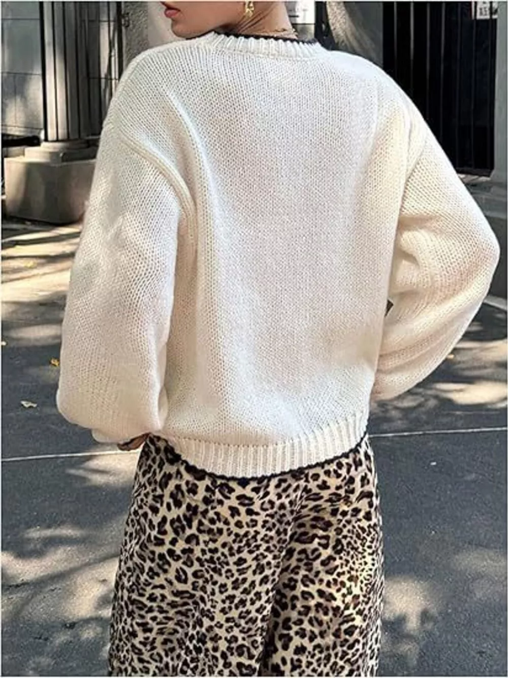 Lobster Round Neck Dropped Shoulder Sweater, image 4