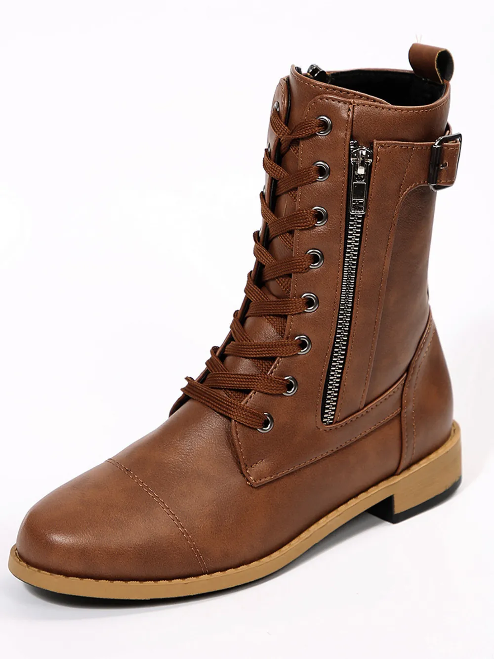 Lace Up Round Toe Boots, image 6