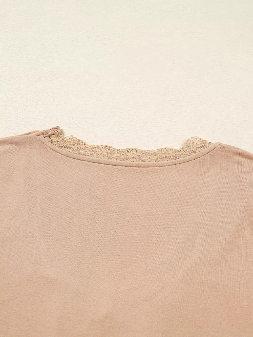 Lace-Trimmed Ruched Detail Long Sleeve T-Shirt, image 11