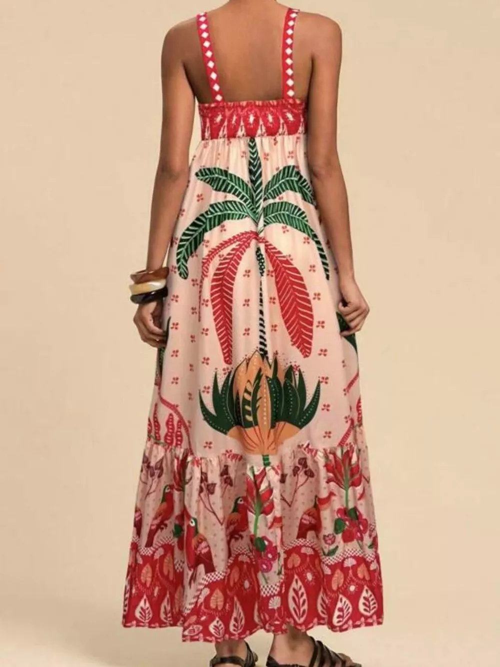Printed Square Neck Maxi Dress, image 12