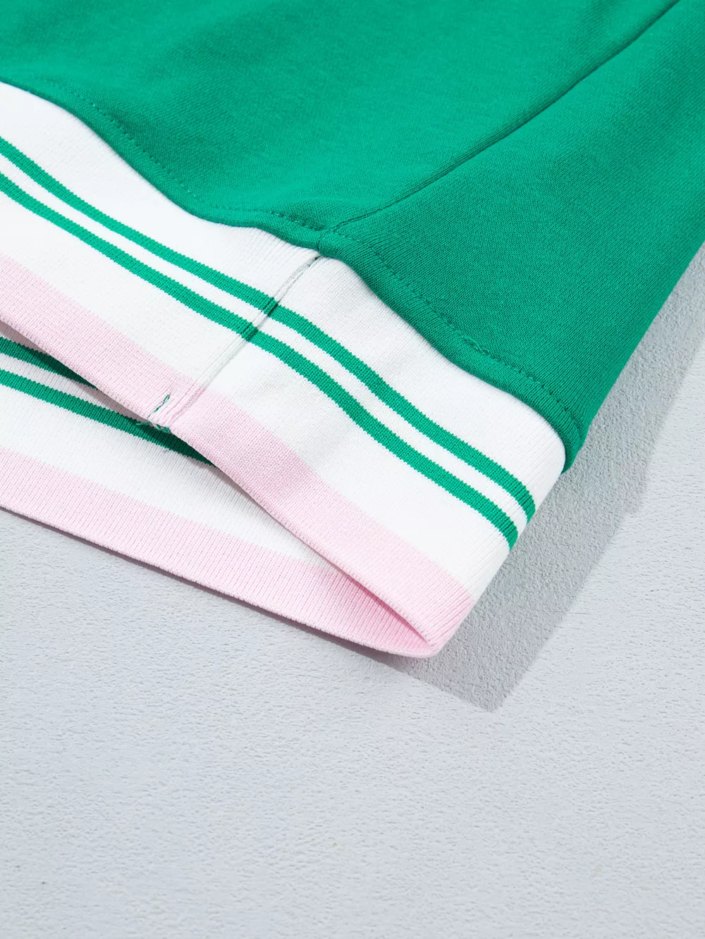 Contrast Striped Trim Baggy Pullover Sweatshirt, image 28