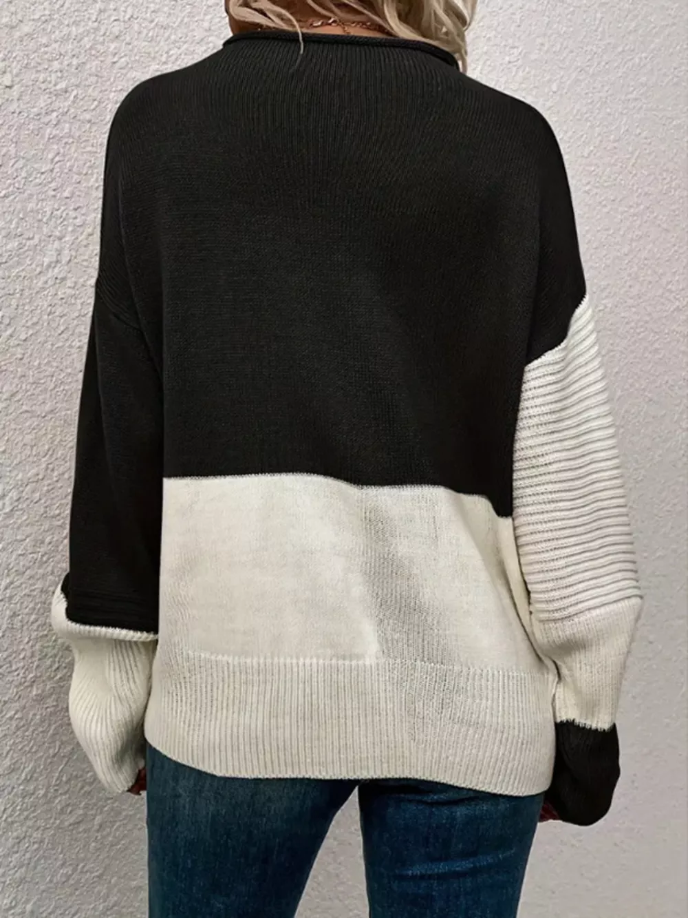 Color Block Ribbed Knit Sweater, image 11