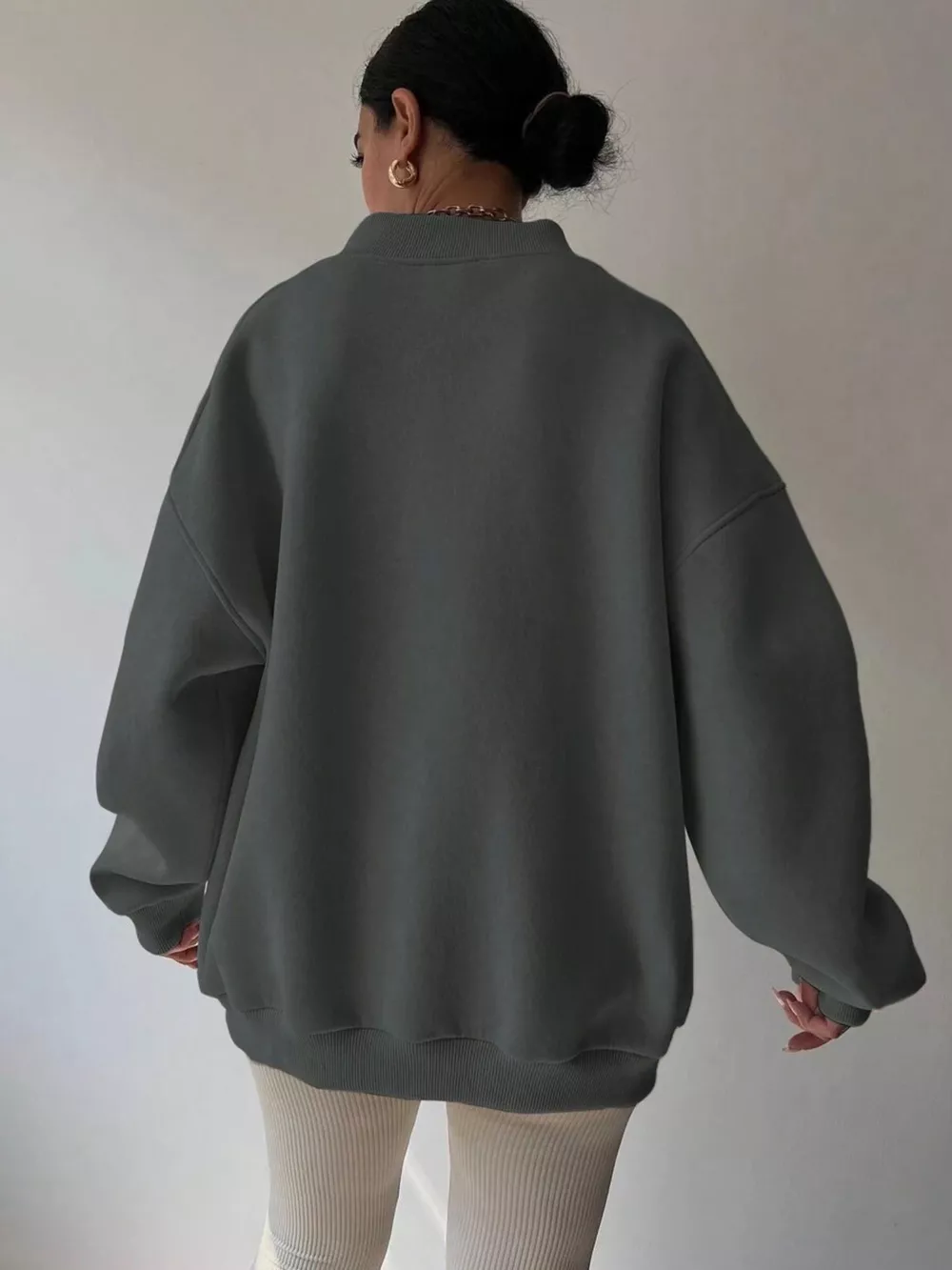 Dropped Shoulder Long Sleeve Oversized Sweatshirt, image 26
