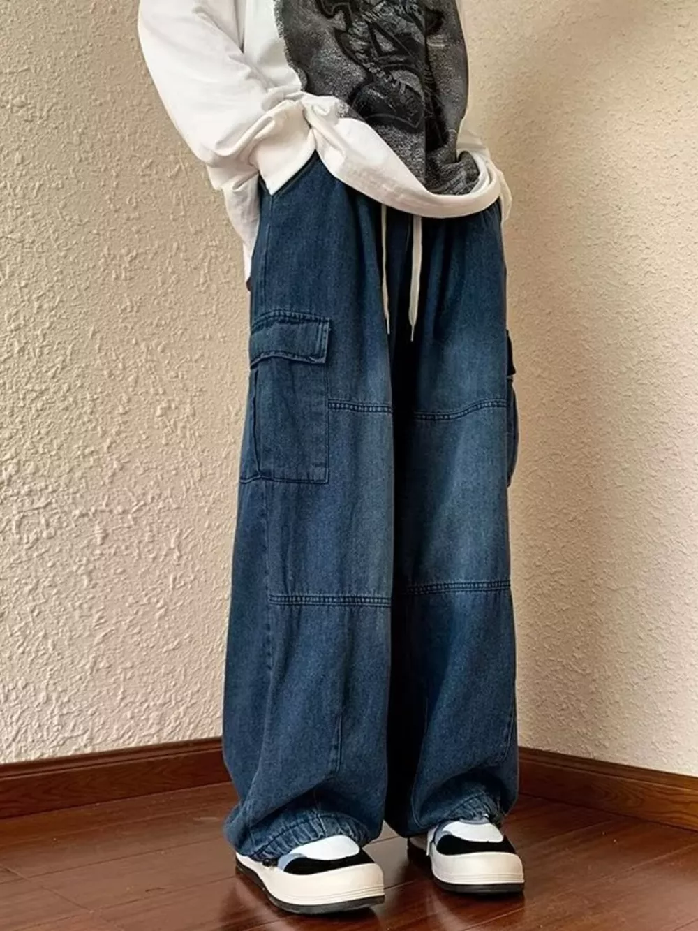Men's Full Size Loose Fit Cargo Jeans Plus Size, image 3
