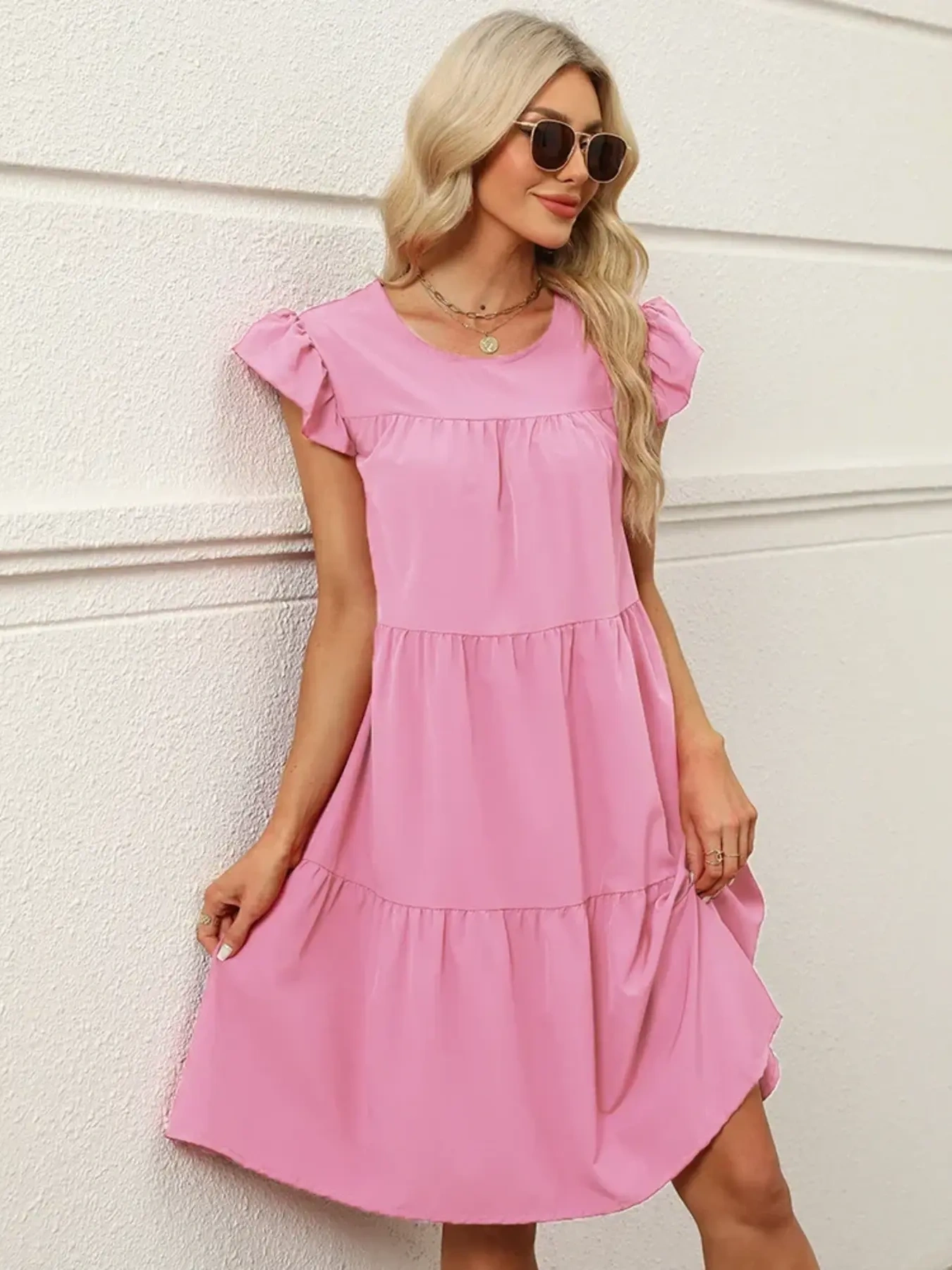 Tiered Ruffle Sleeve Mini Dress, image 7