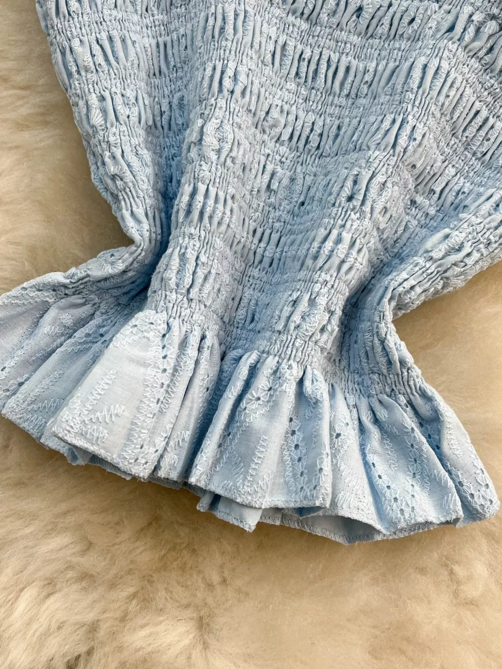 Smocked Crop Top and Hollow-Out Skirt Set, image 18