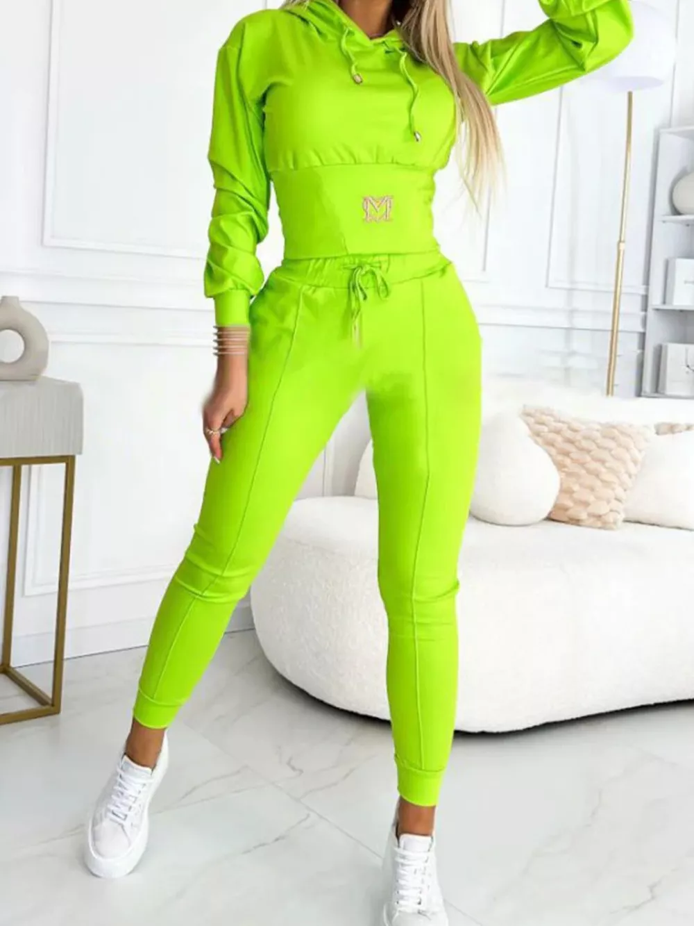 Full Size Drawstring Cropped Hoodie and Pants Set Plus Size, image 19