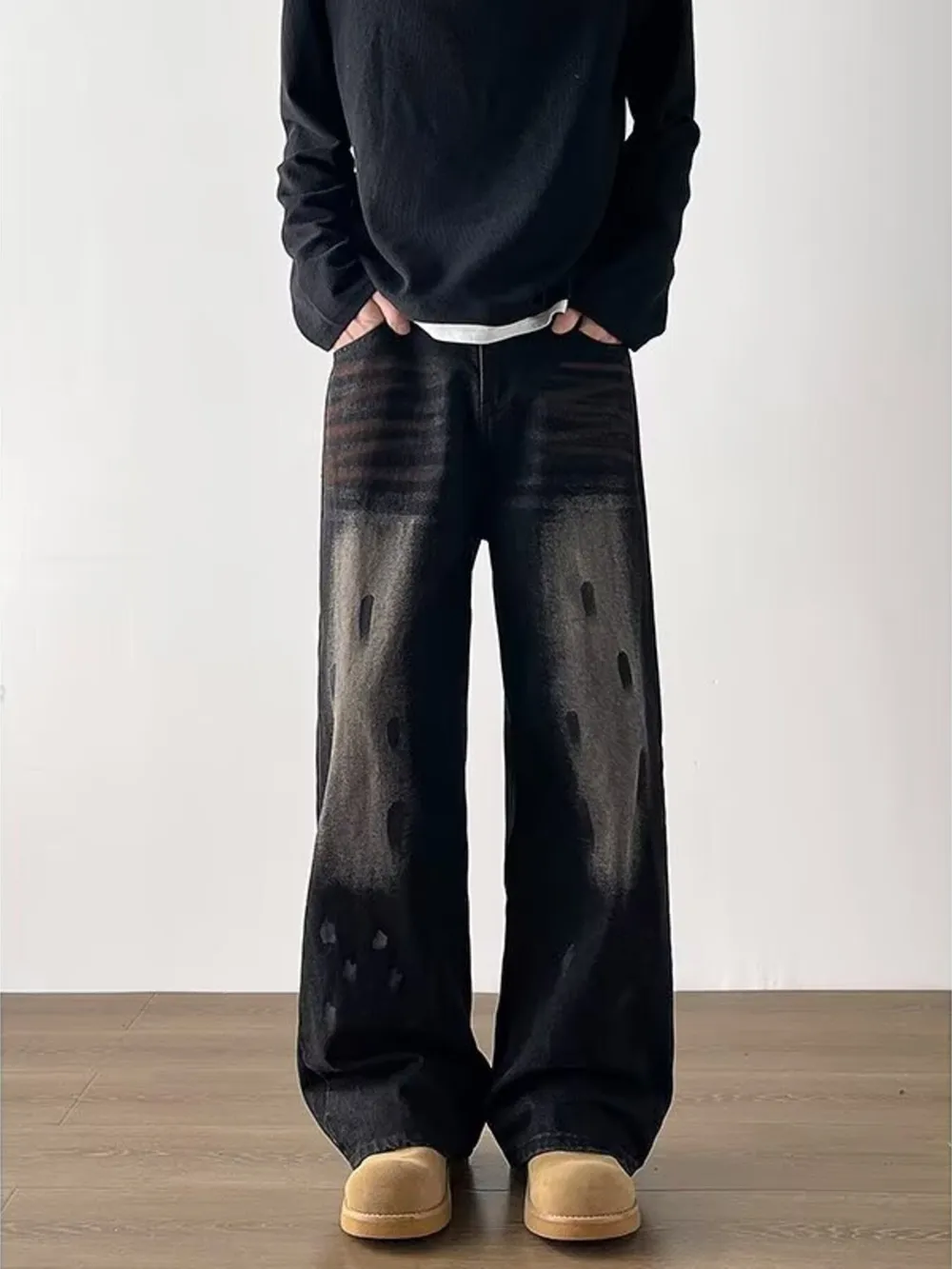 Men's Full Size Wide-Leg Jeans Plus Size