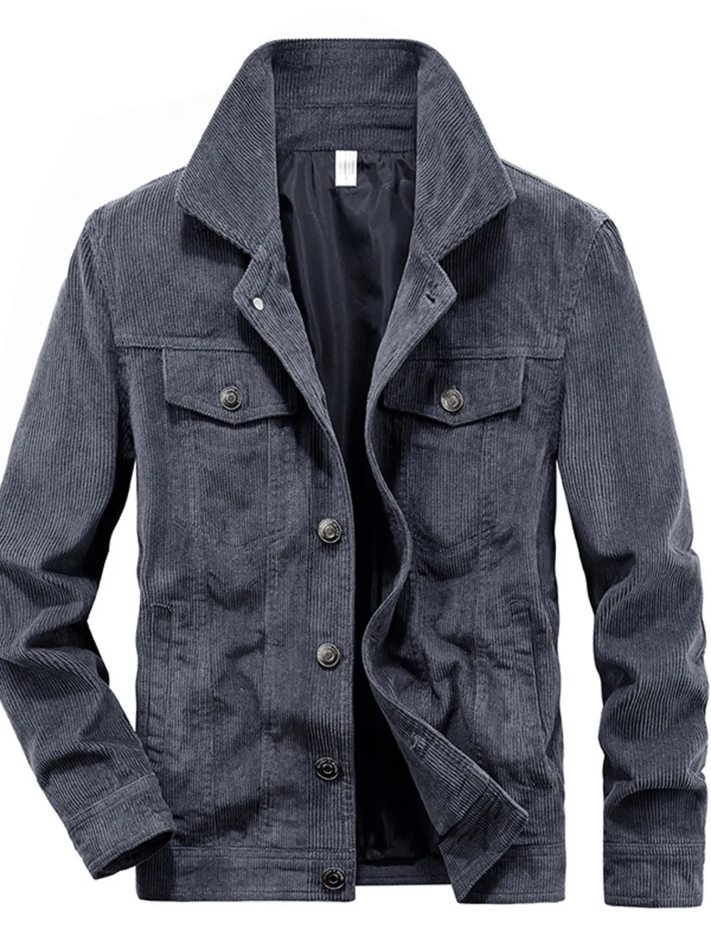 Men's Plus Size Classic Corduroy Button-Down Jacket, image 3