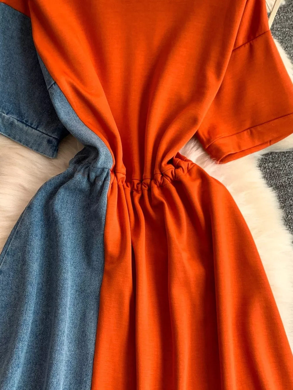 Color Block Short Sleeve Casual Dress, image 8