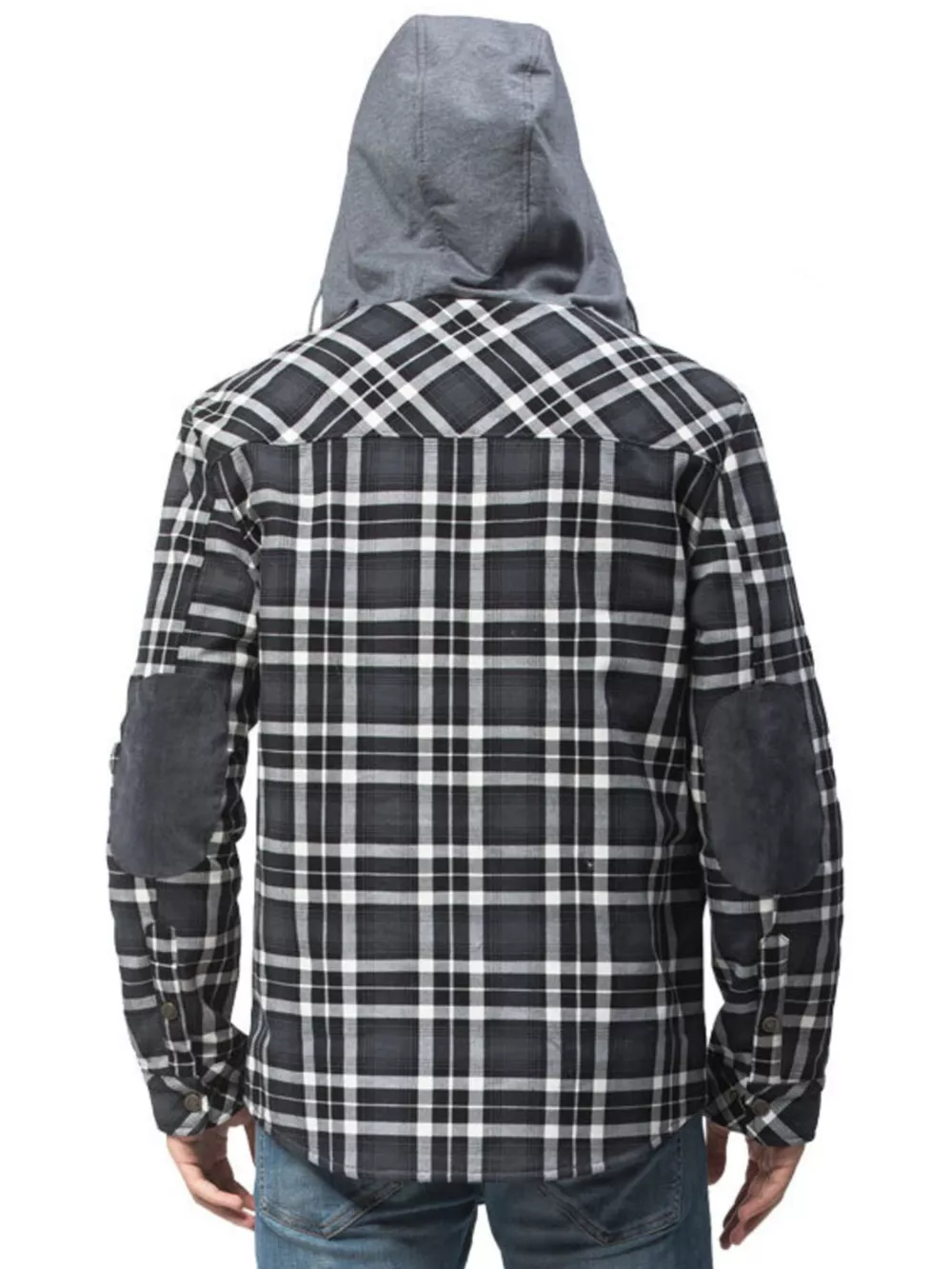 Men's Snap Down Plaid Flannel Hooded Jacket, image 3