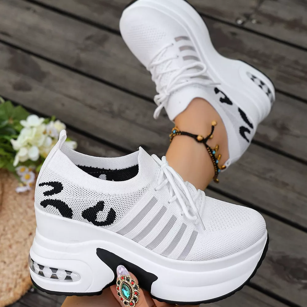 Round Toe Platform Sneakers, image 8