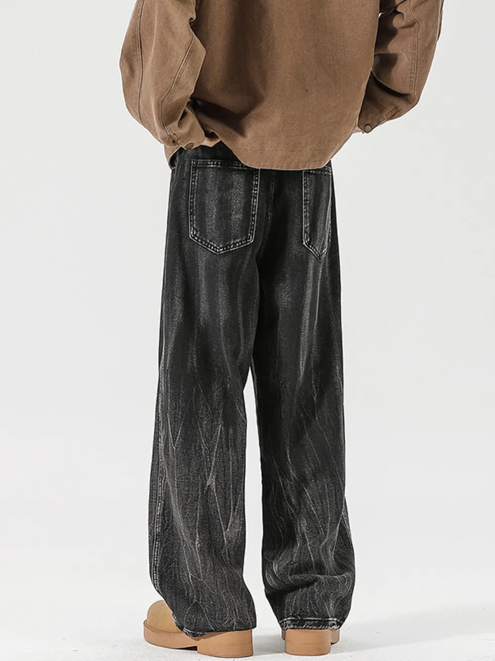 Men's Full Size Wash Wide Leg Relaxed Fit Jeans Plus Size, image 6