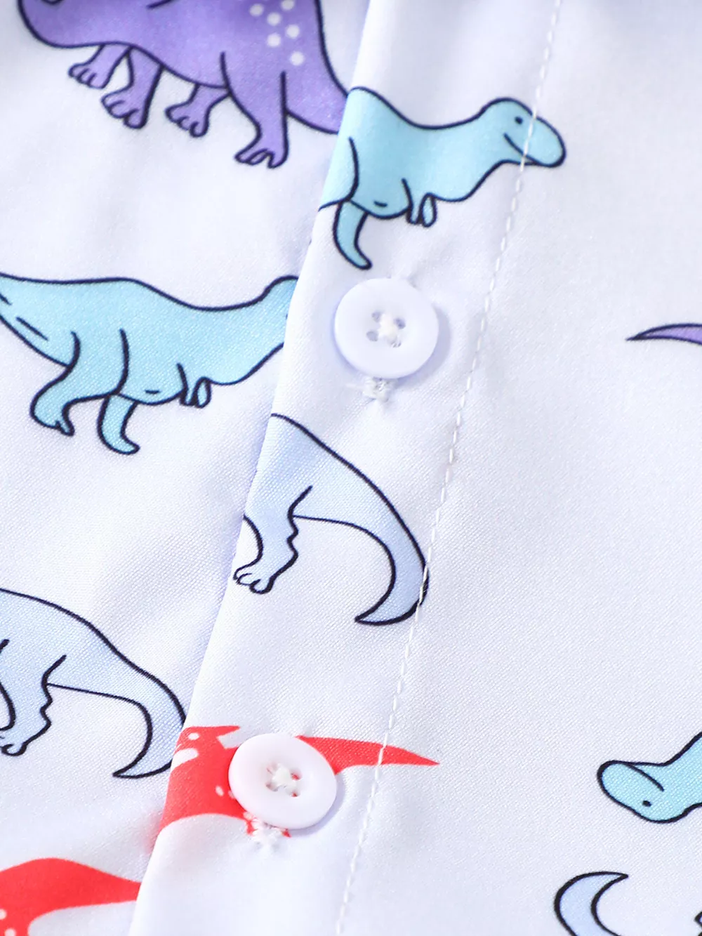 Children's Dinosaur Print Button-Up Shirt & Shorts Set, image 4