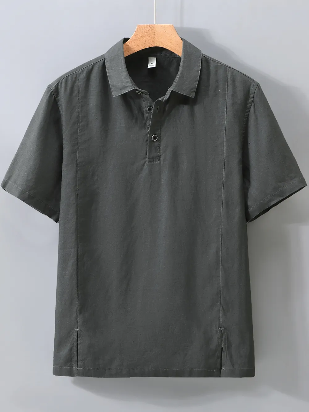 Men's Plus Size Button Detail Short Sleeve Polo, image 6