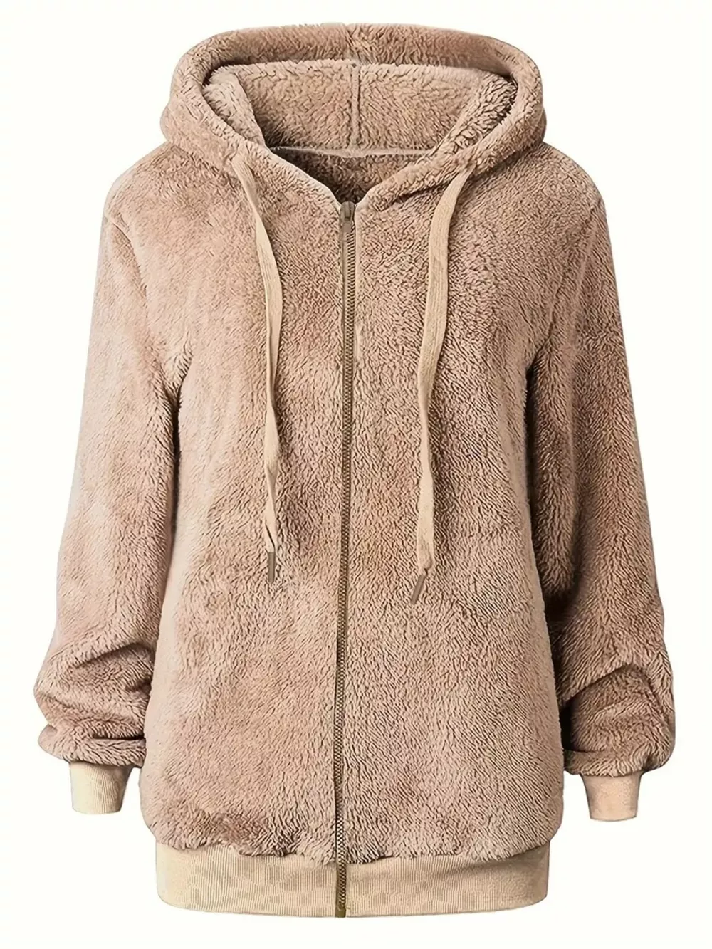 Fleece Zip-Up Drawstring Outerwear, image 5