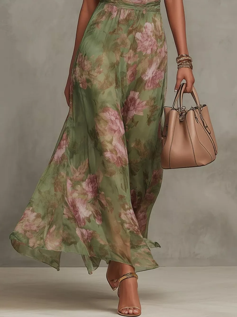 Floral Print Sleeveless Maxi Dress, image 3