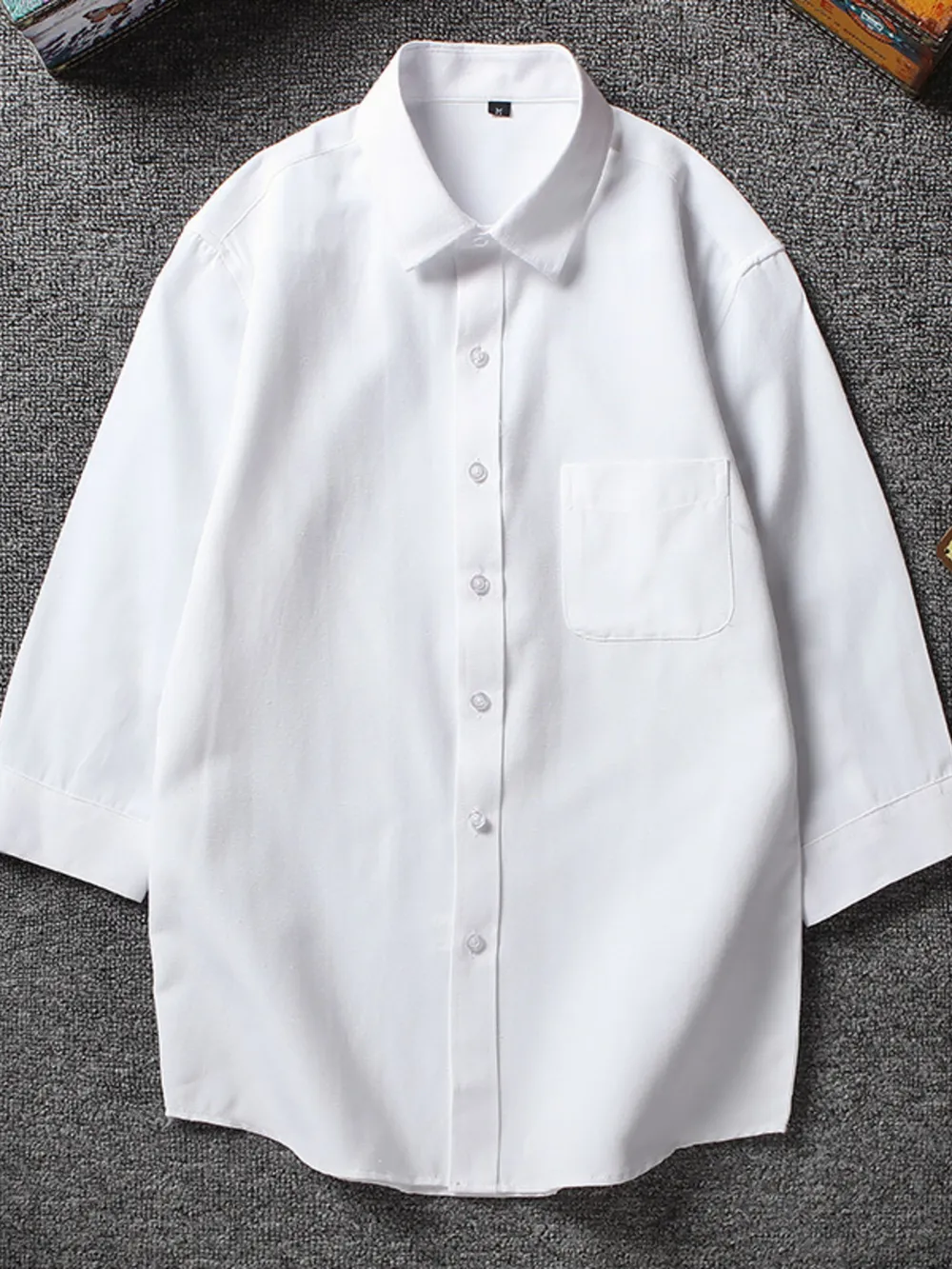 Men's Plus Size Casual Solid Color Button Up Shirt, image 4