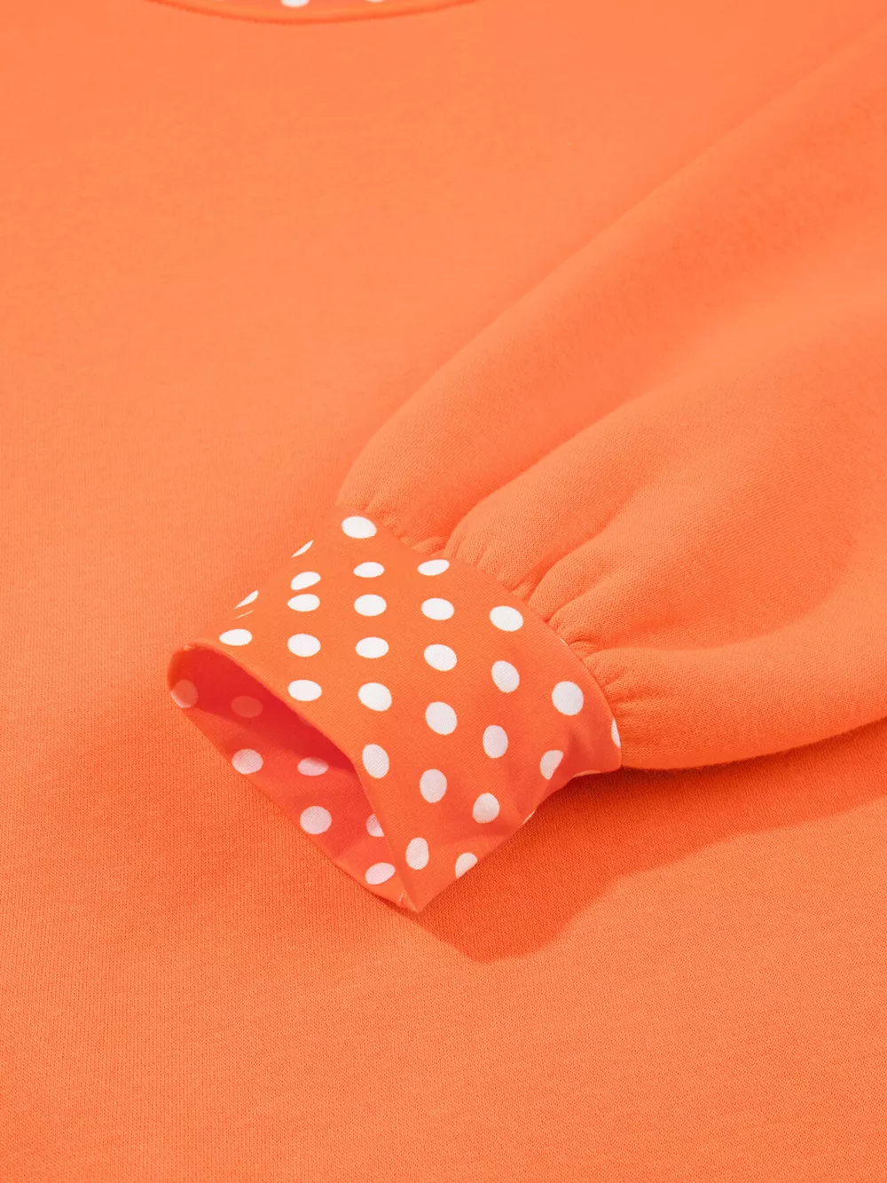 Polka Dot Trim Contrast Crew Neck Sweatshirt, image 14