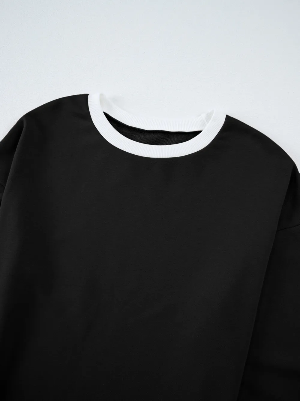 Contrast Trim Round Neck Top and Pants Set, image 20