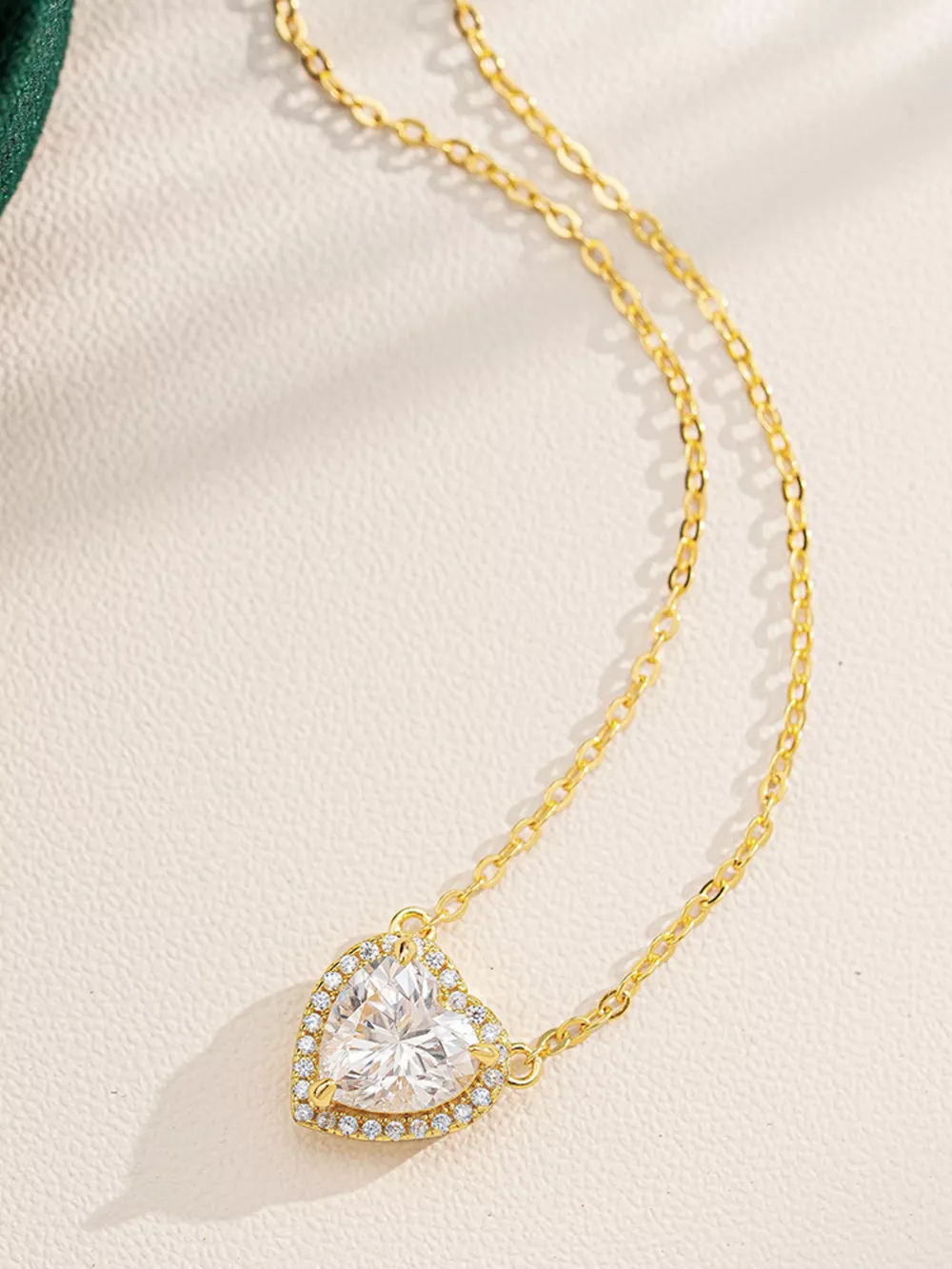 2 Carat 18K Gold-Plated Moissanite Heart Necklace, image 2
