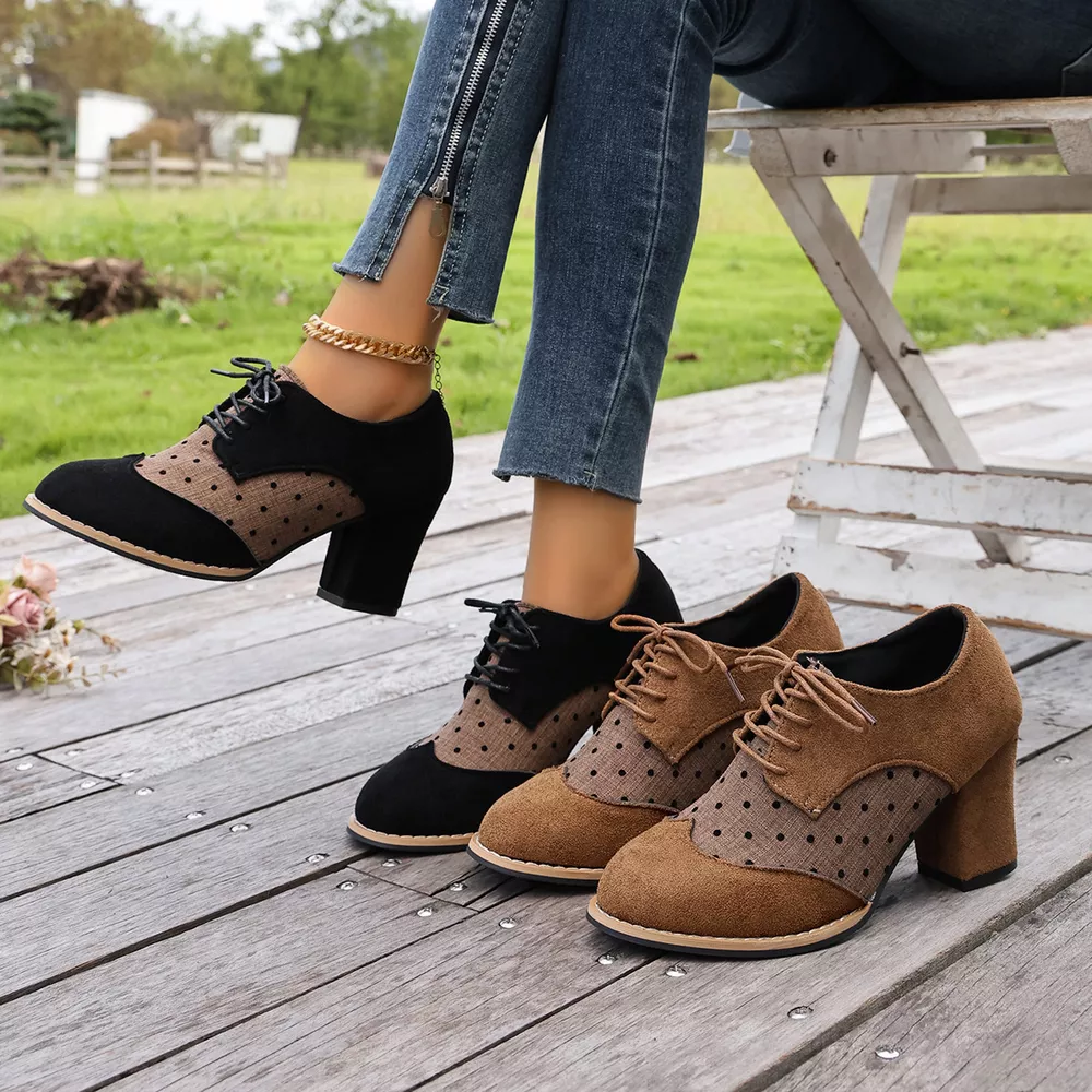 Lace Up Block Heels Boots, image 2