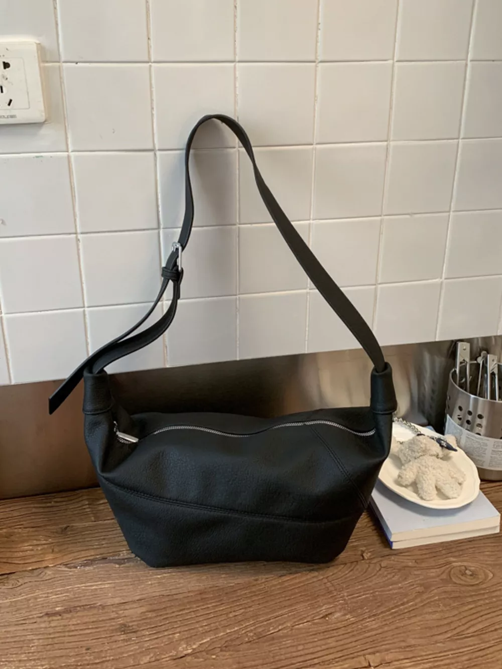 Adjustable Strap Crescent Crossbody Bag, image 6